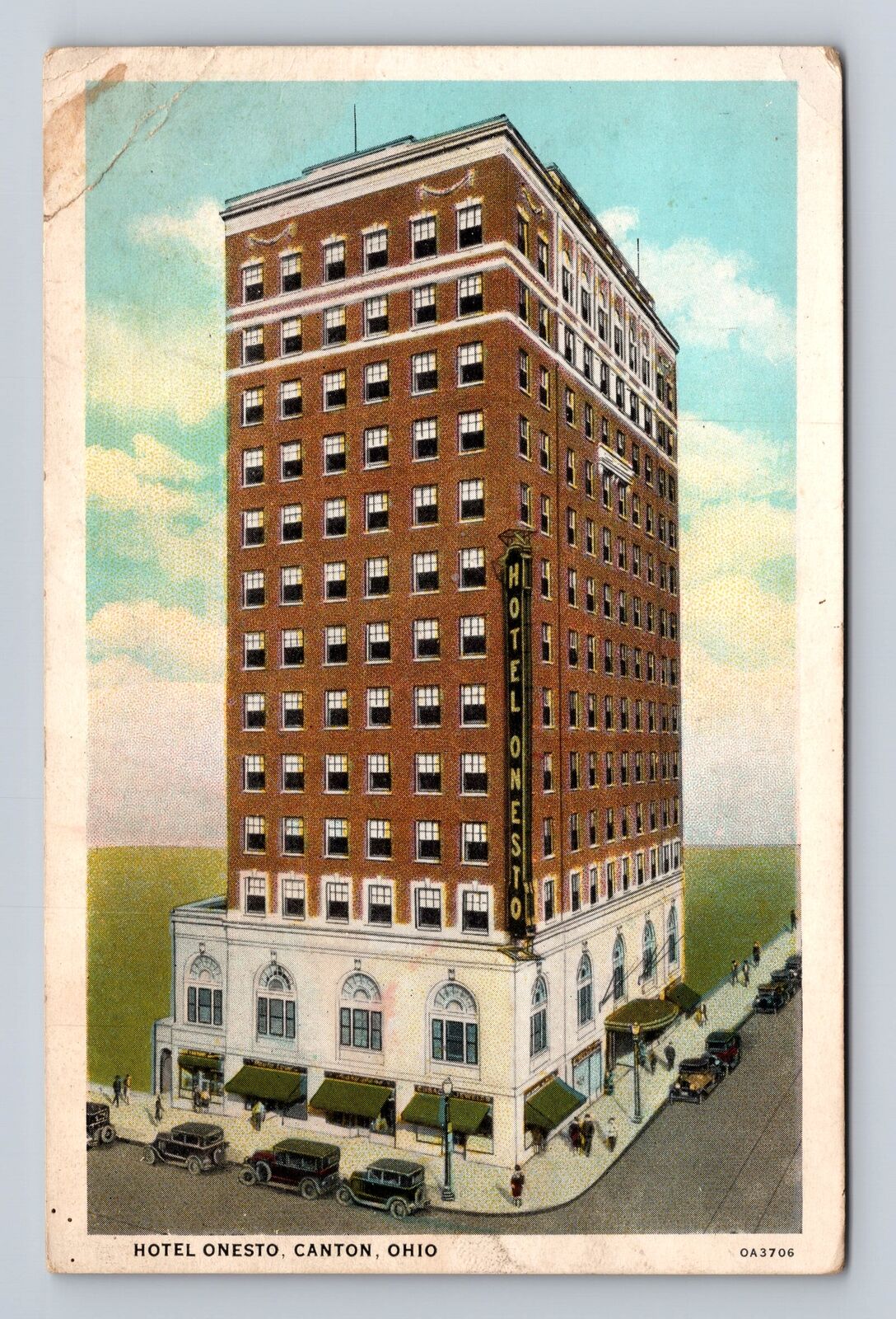 Canton OH-Ohio, Hotel Onesto, Advertising, Antique, Vintage Souvenir Postcard
