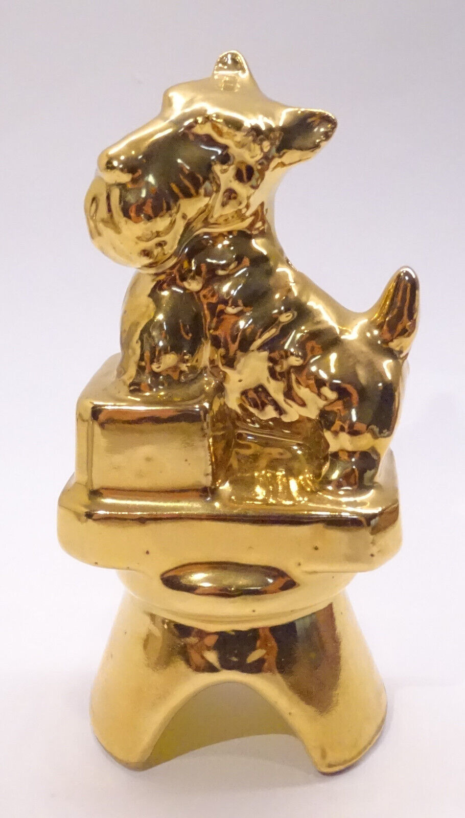 Boyd Art Glass Factory Pie Bird Vent * GOLD JB Scottie the Terrier Dog