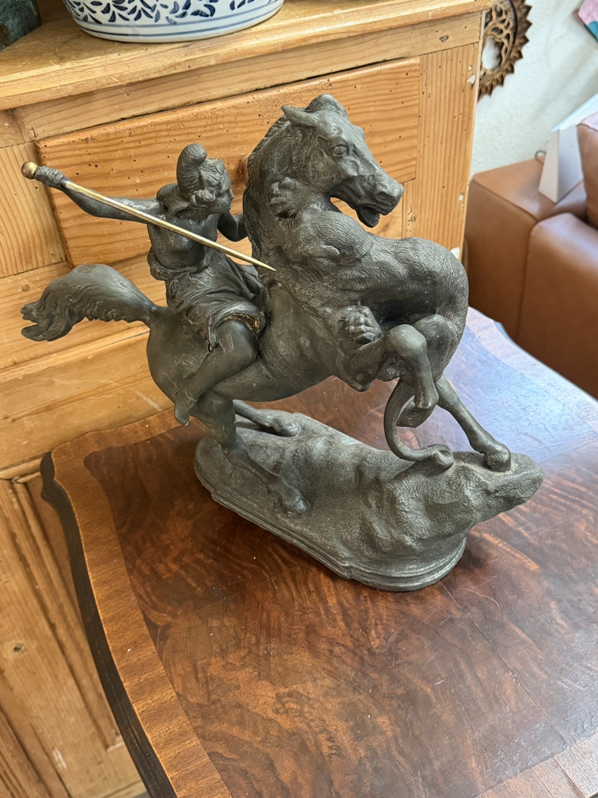 Antique Spelter Statue \