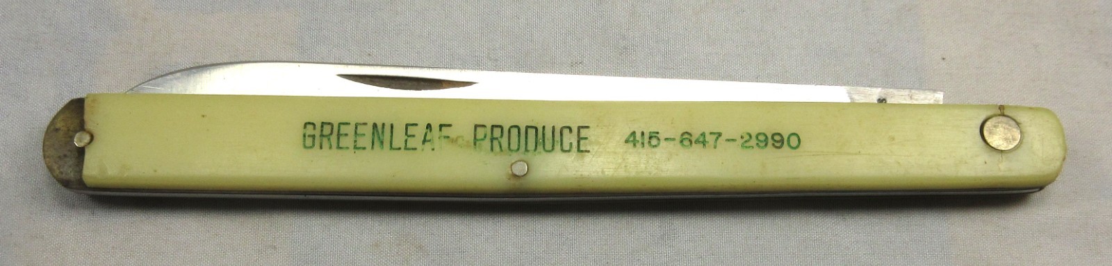 Gerson Co Melon Tester Folding Knife #02346 Celluloid Handles SS Blade