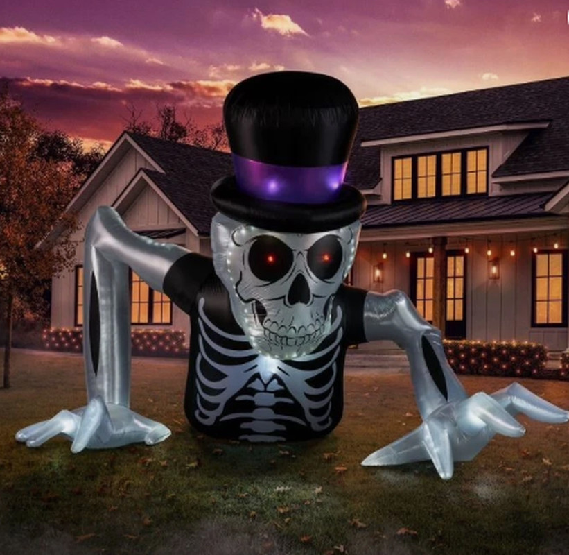 19 FT COLOSSAL SKELETON GROUNDBREAKING AIRBLOWN LIGHTED YARD INFLATABLE