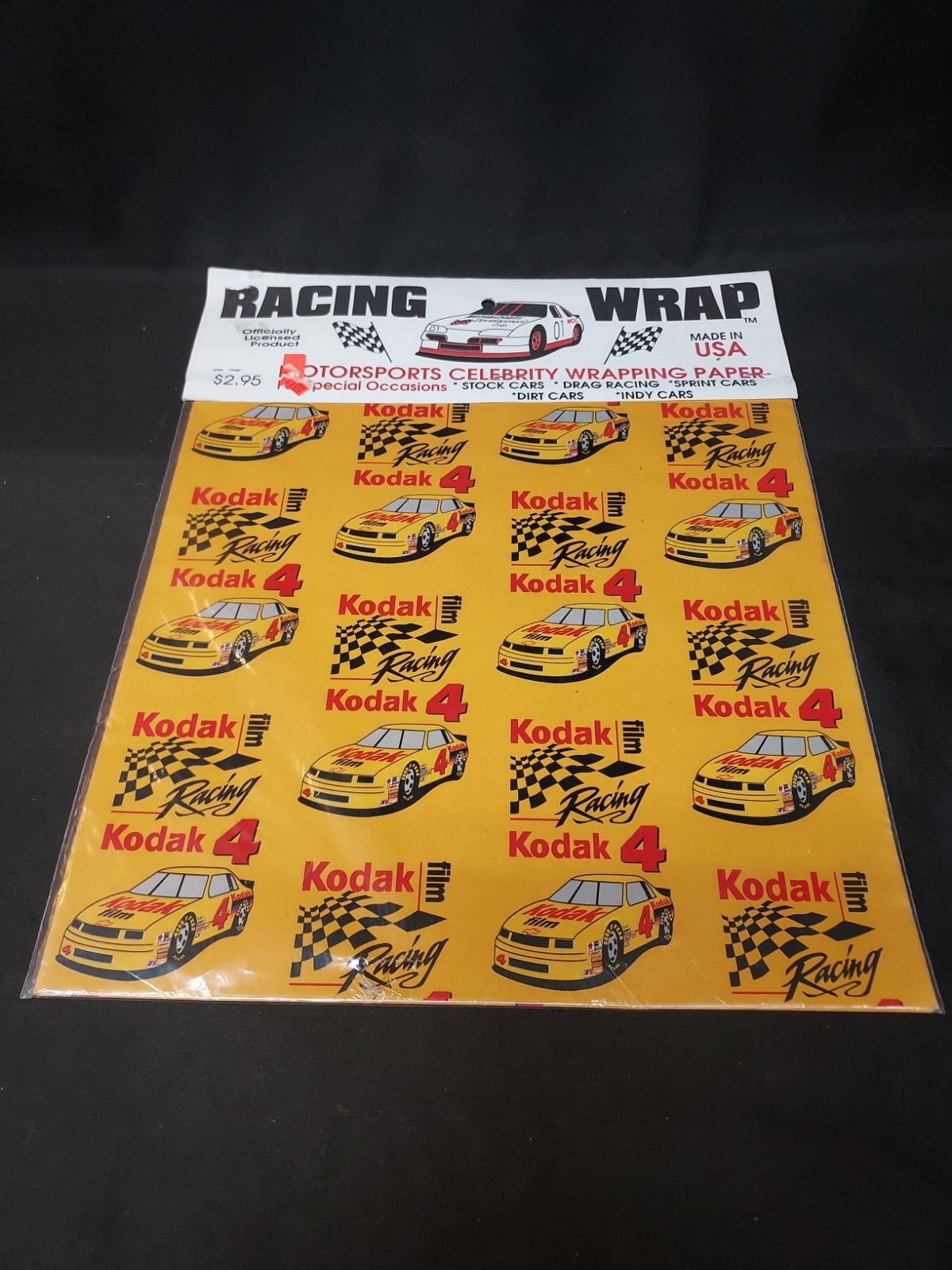 New 1994 Sterling Marlin / Kodak / Racing Wrapping Paper Birthday Christmas Rare