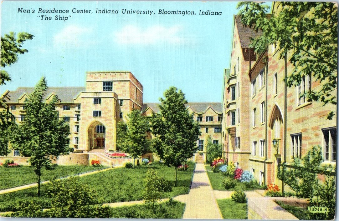 Vintage Postcard 1941 Men\'s Residence Hall, Univ. of Indiana, Bloomington, IN