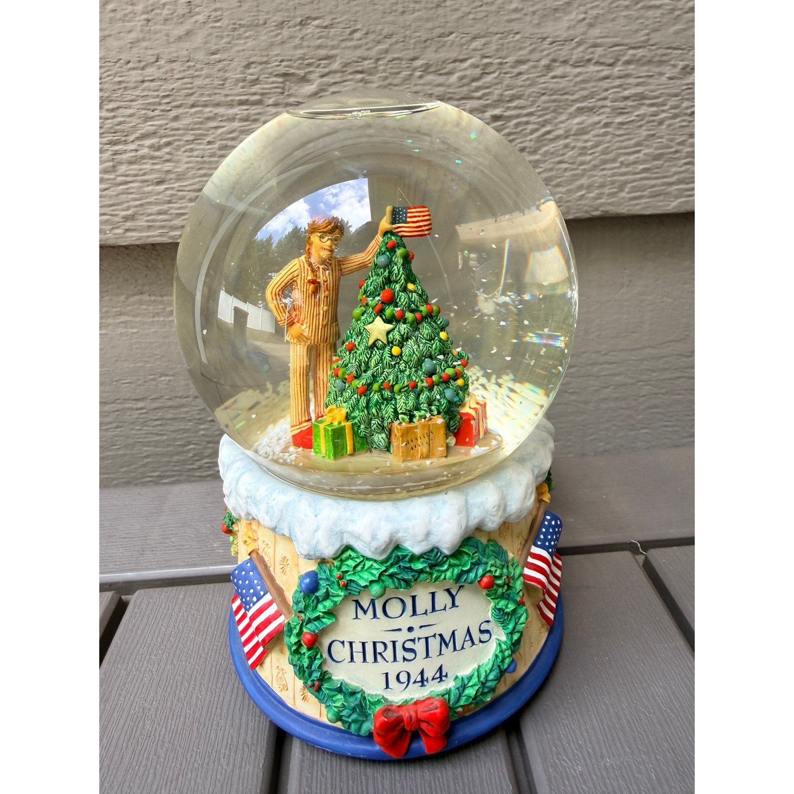 American Girl Molly Christmas 1944 Musical Snow Globe Pleasant Company Hallmark