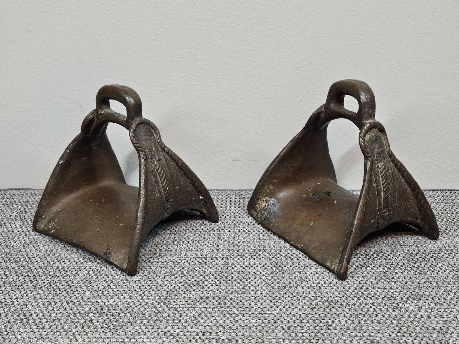 Antique Cast Bronze Mexican Horse Stirrup Spanish Colonial Western Equestrian 