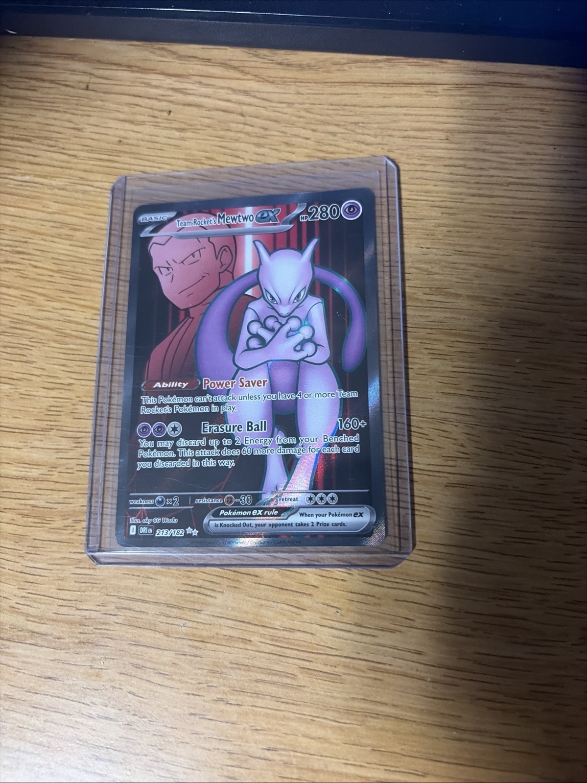 Team Rocket's Mewtwo Ex 213/182 Sv10: Destined Rivals Full Art Pokemon Card NM