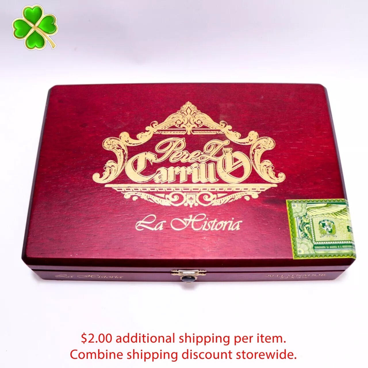 Perez Carrillo La Historia El Senador Empty Wood Cigar Box 9.5\