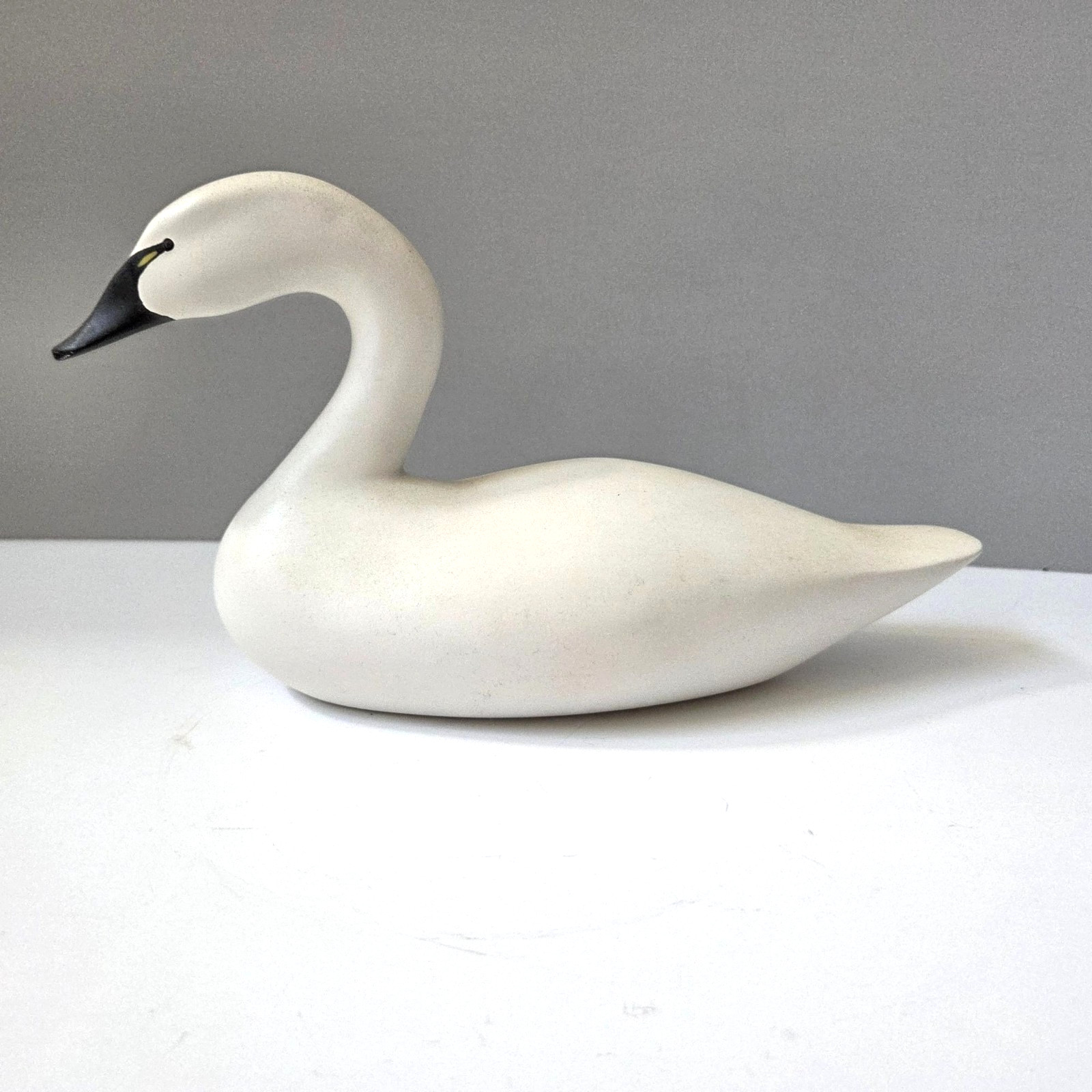 Handmade Swan Decoy Wooden Folk Art Sculpture Primitive Country Decor Signed