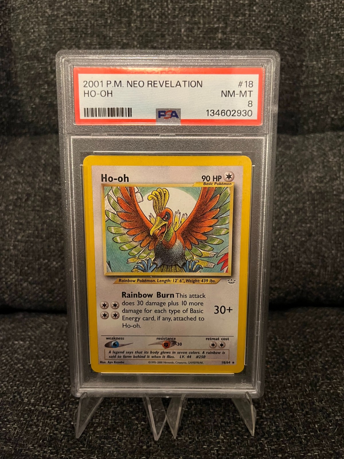 Ho-Oh 18/64 Holo Neo Revelation Unlimited 2001 PSA 8 NM-MT Pokemon Card