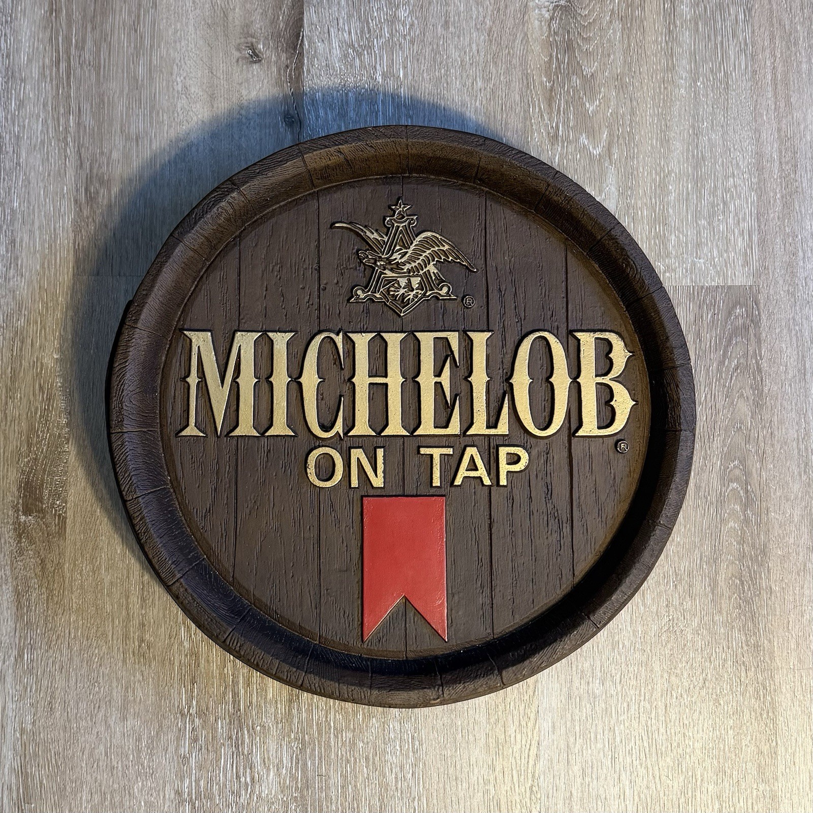 Vintage Michelob On Tap Barrel Wall Bar Man Cave Decor Sign