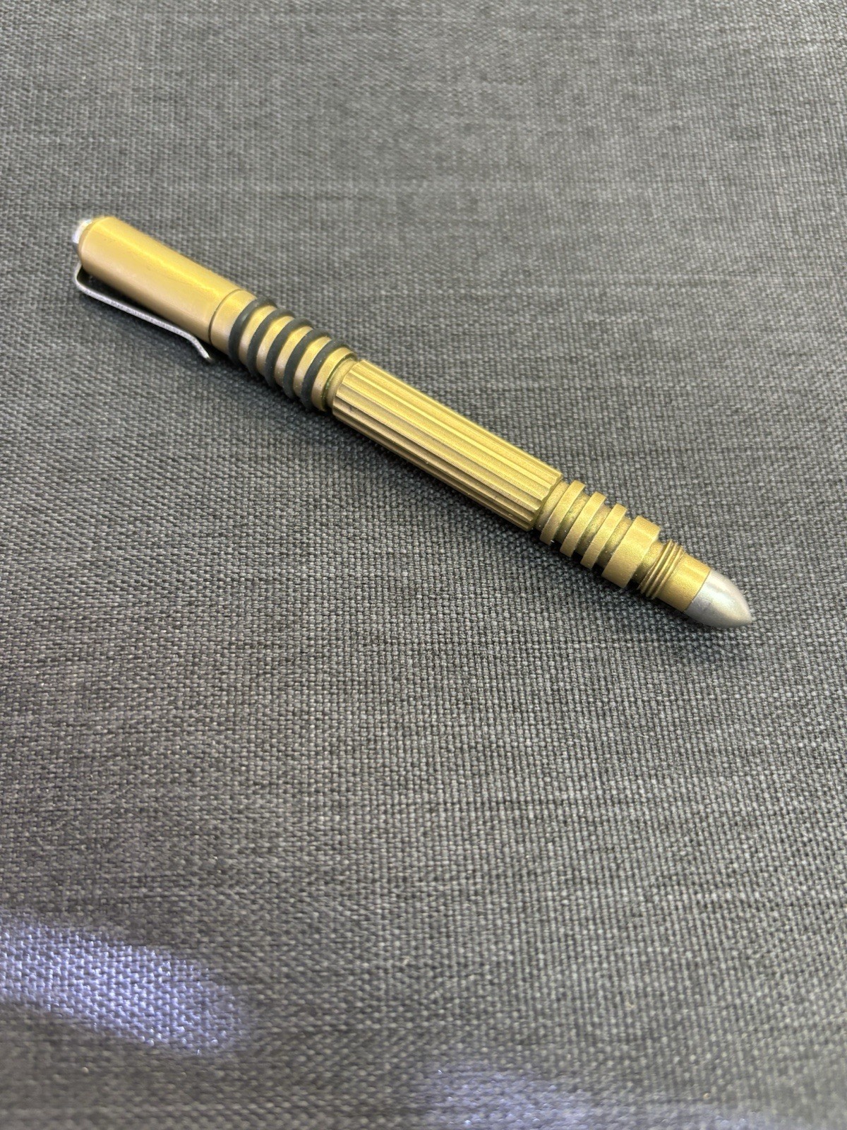 Hinderer Investigator Pen Brass Tactical Style Fisher Black Ink Older Version