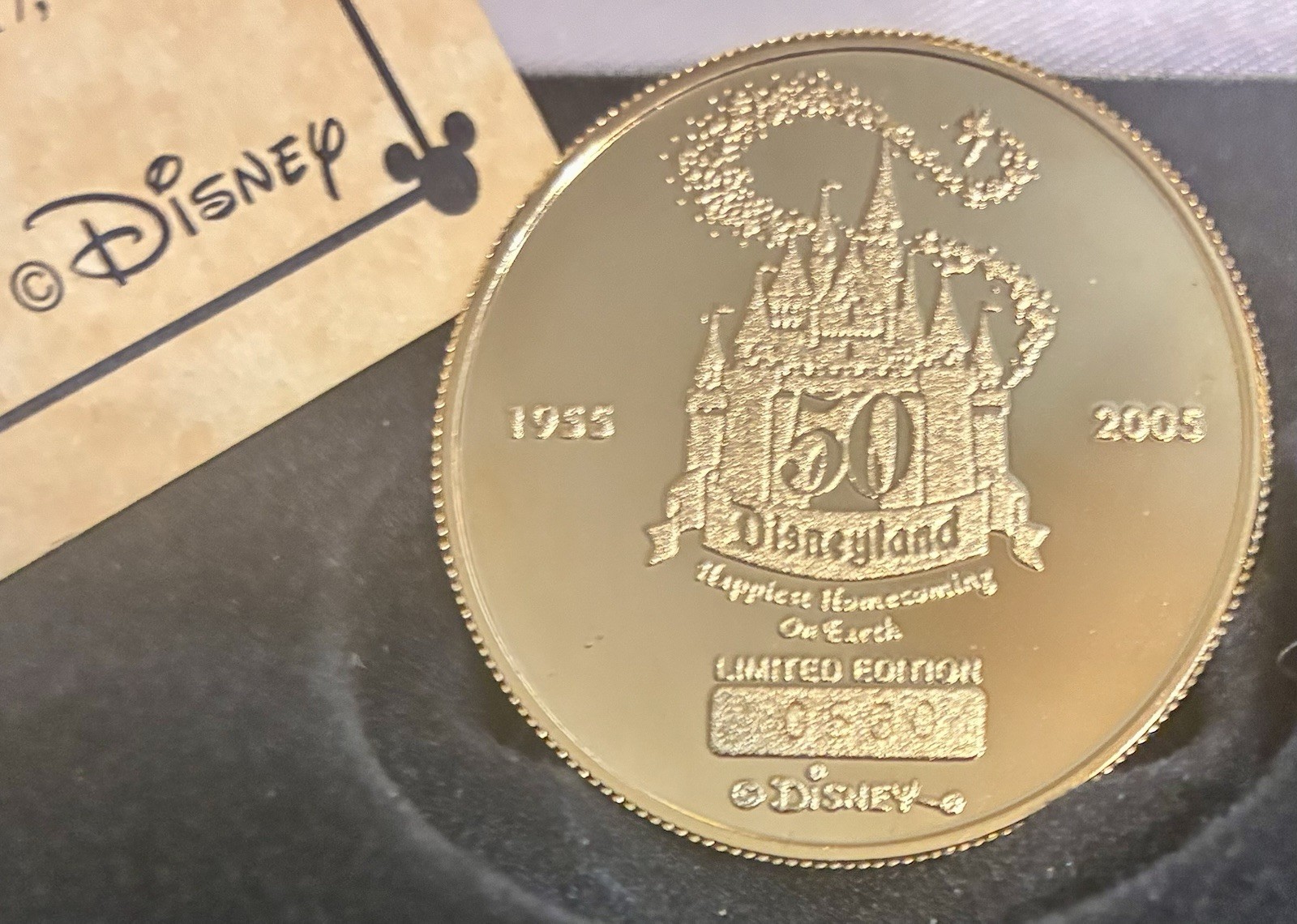 Disneyland 50th Anniversary Coin 24kt Overlay Tomorrowland (2005)