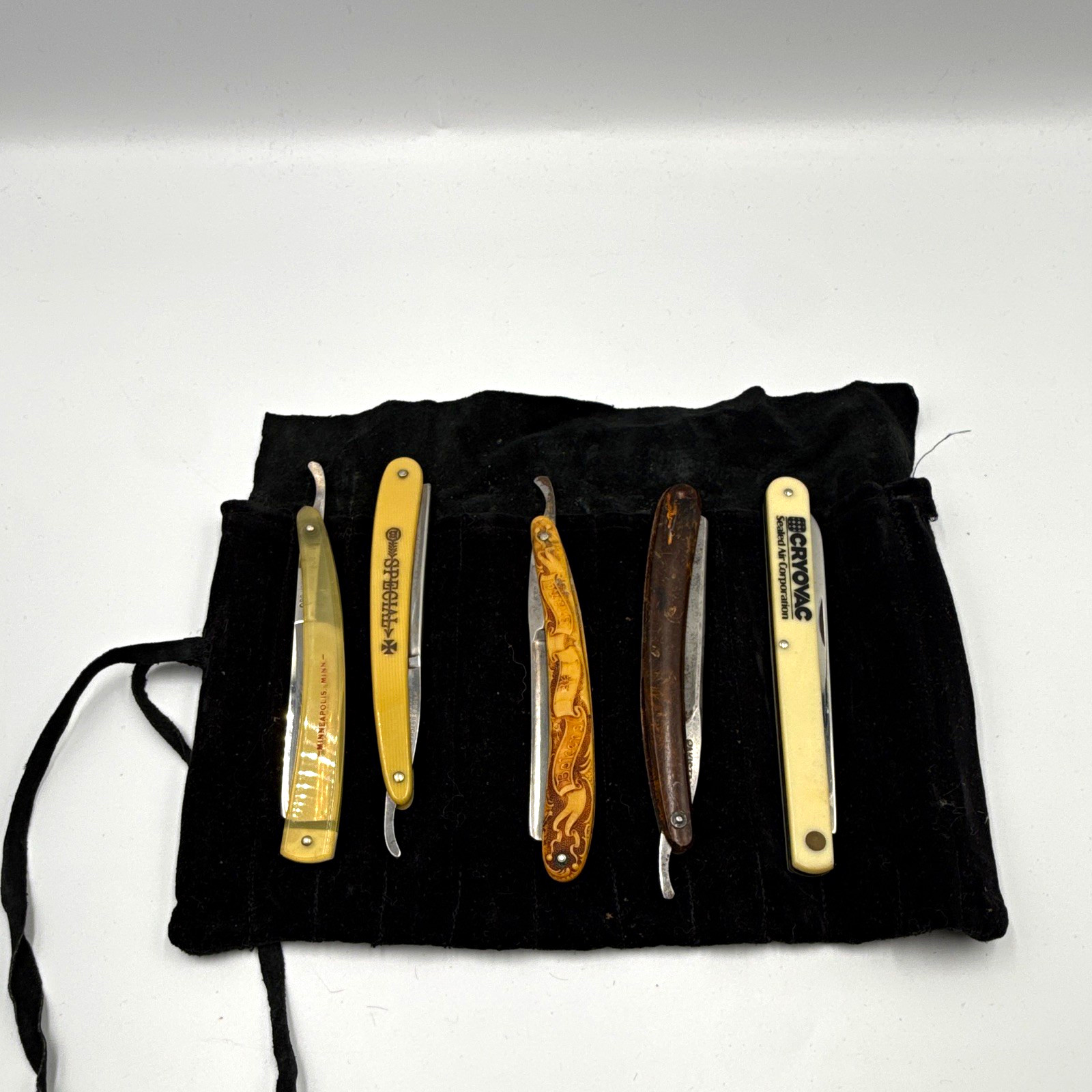 Vintage Antique Straight Razor Lot of 5 Advertising & Art Nouveau Collection