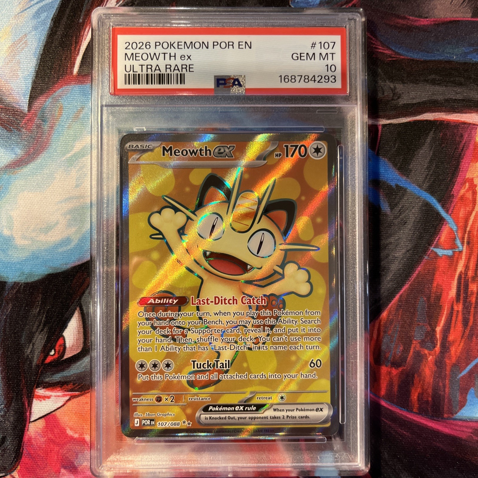 Pokémon TCG Meowth EX #107 Perfect order PSA 10