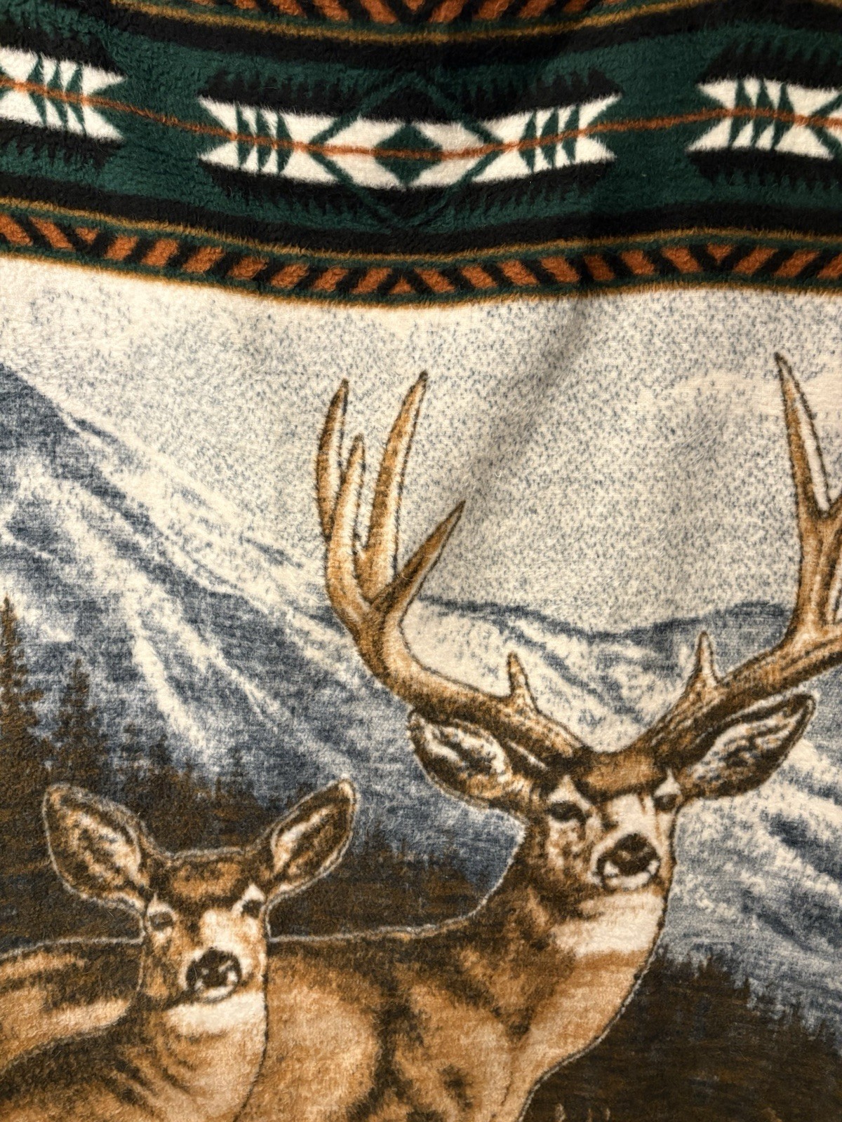 Biederlack Blanket Vintage Deer Buck Doe 74”x 36” Reversible Throw Colorful Biederlack Blanket Vintage Deer Buck Doe 74”x 36” Reversible Throw Colorful