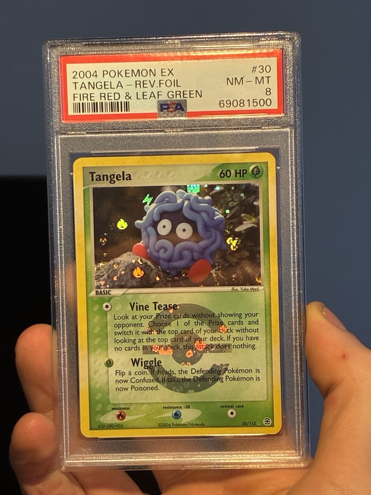 2004 Pokemon Ex Fire Red & Leaf Green 30/112 Tangela Reverse holo PSA 8 2004 Pokemon Ex Fire Red & Leaf Green 30/112 Tangela Reverse holo PSA 8