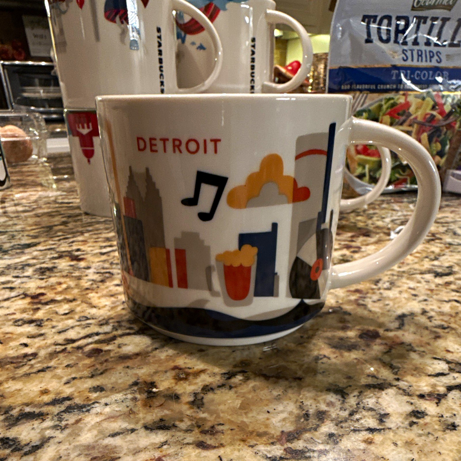 Starbucks Detroit You Are Here Collection City Design Ceramic Coffee Mug Cup