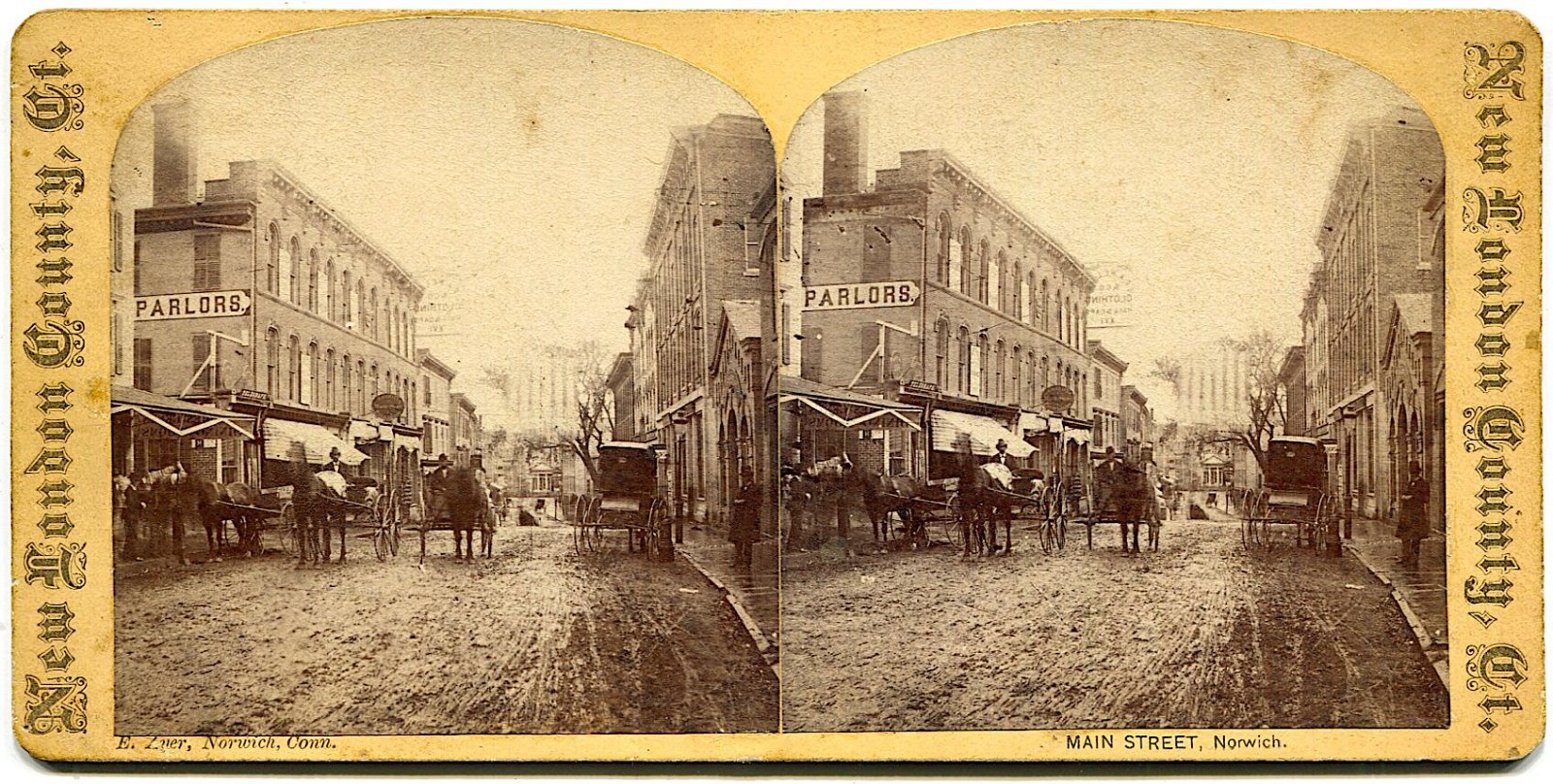 Norwich CT Connecticut Main Street 1870s Stereoview Photo New London County