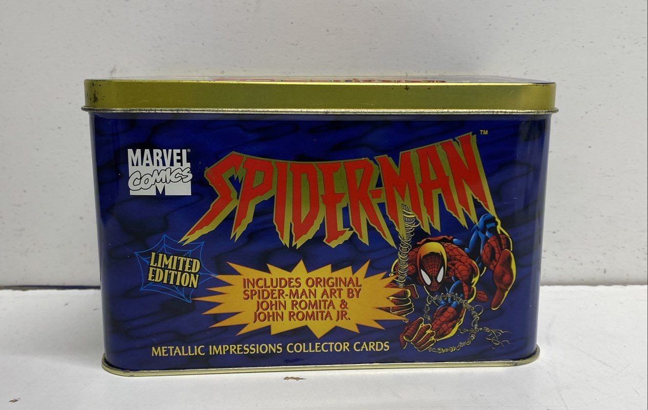 1996 Marvel Spider-Man Metallic Impressions Collector Card Set 20 Cards in Tin