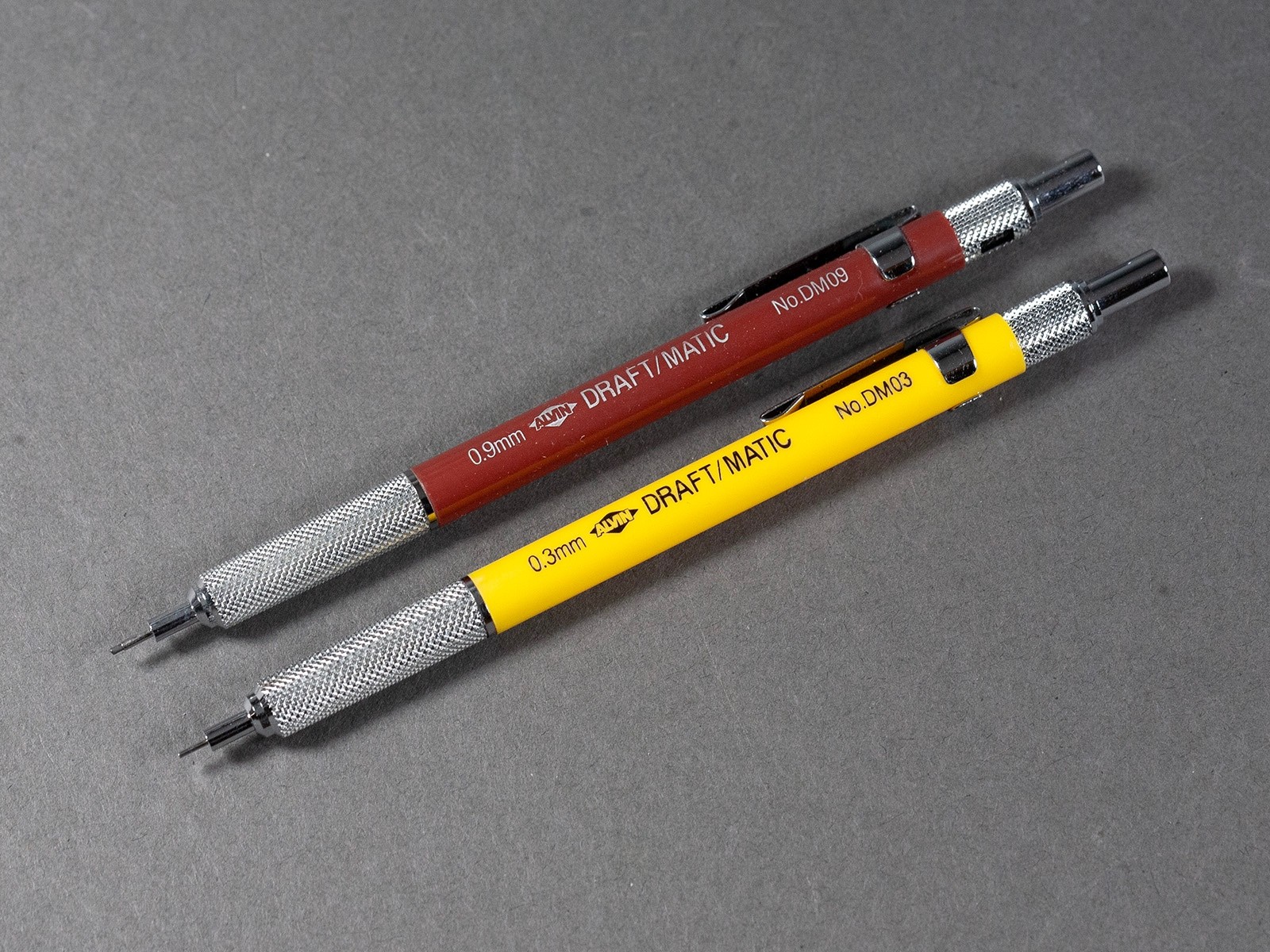 Two Vintage Alvin DRAFT/MATIC Mechanical Drafting Pencils, DM03, DM09, Japan