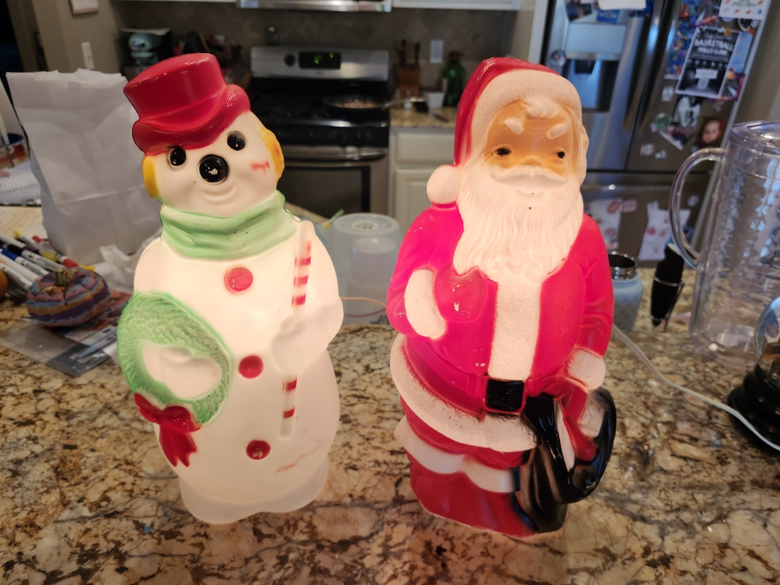 Vtg Santa and Frosty Snowman 13