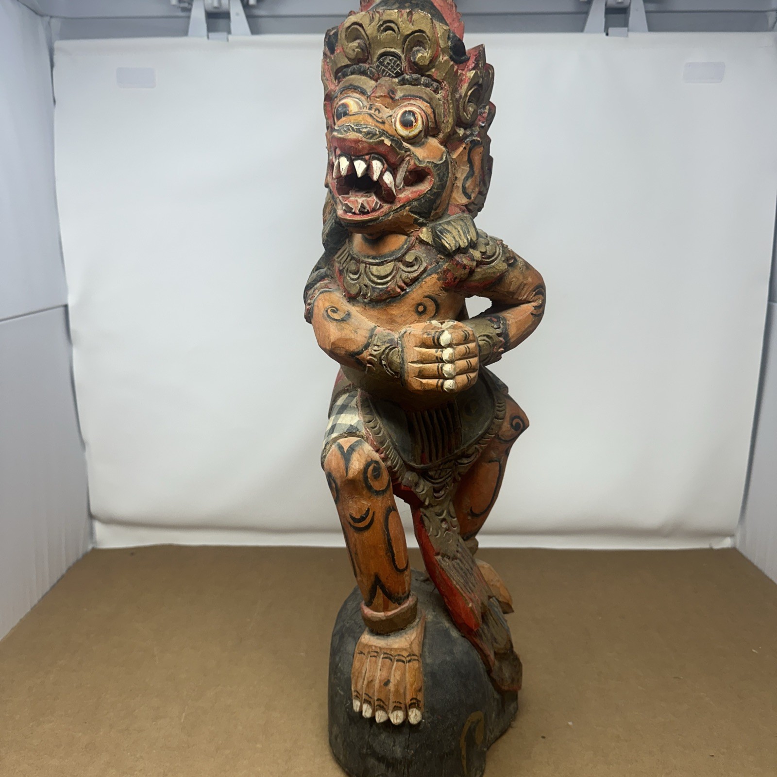 Vintage Balinese Hanuman Monkey God Wood Statue Hindu Bali Handmade In Indonesia