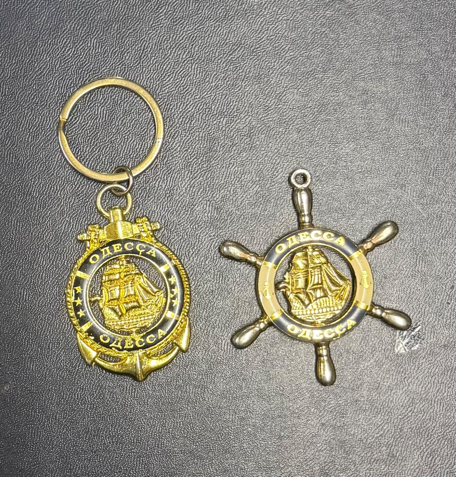 Ukrainian Odessa Navy Fleet Sailing 2 Keychains Anchor Helm