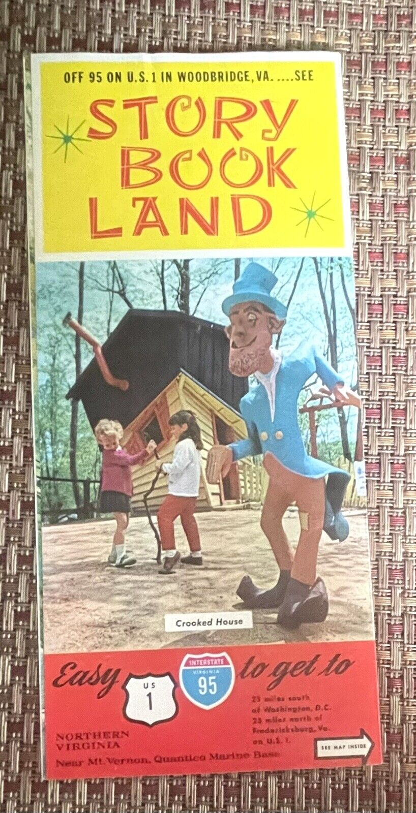 1970’s Vintage  STORYBOOK LAND WOODRIDGE, VA TOURIST BROCHURE Excellent +