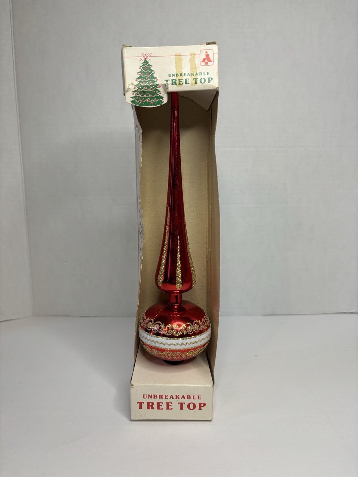 Vintage Essex Franke Unbreakable Christmas Tree Topper Original Box ~ ITALY