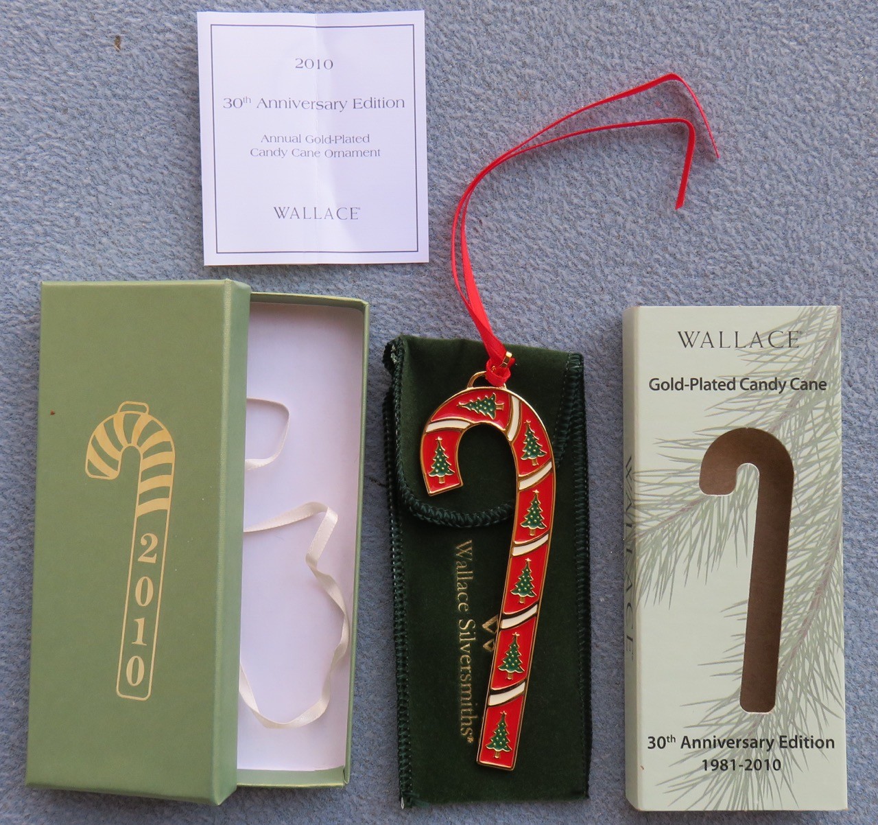2010 Wallace 30th Annual Candy Cane Christmas Ornament Trees New in Box