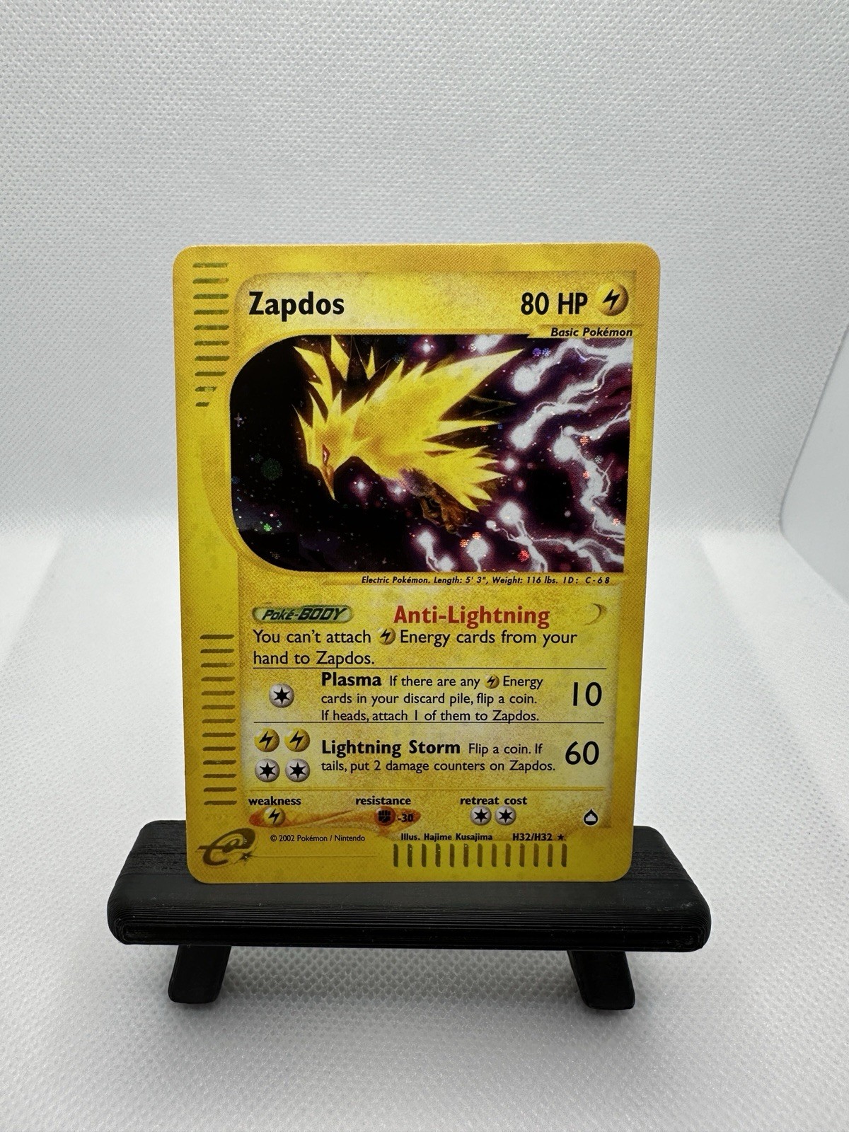 Zapdos H32/H32 Aquapolis Secret Rare Holo Pokémon Card 2003 WOTC Zapdos H32/H32 Aquapolis Secret Rare Holo Pokémon Card 2003 WOTC