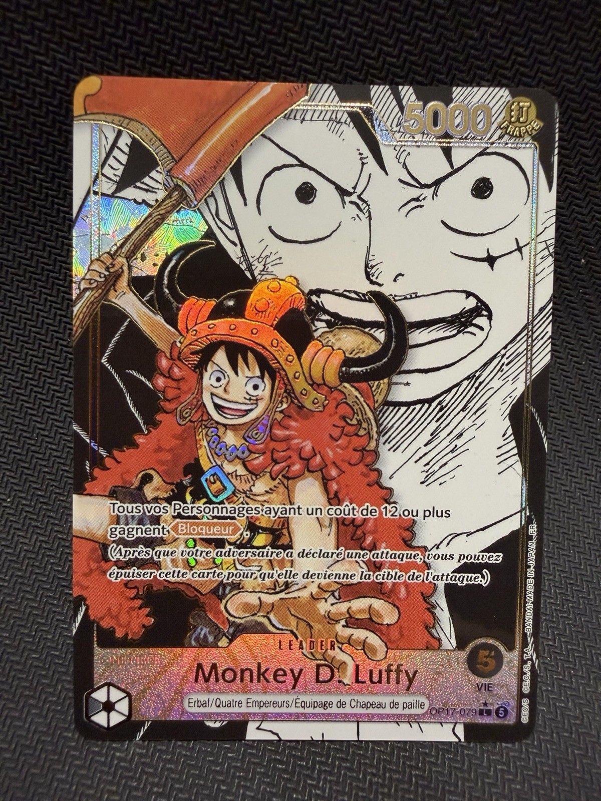 One Piece Monkey D. Luffy OP17-079 FR Leader Manga MINT