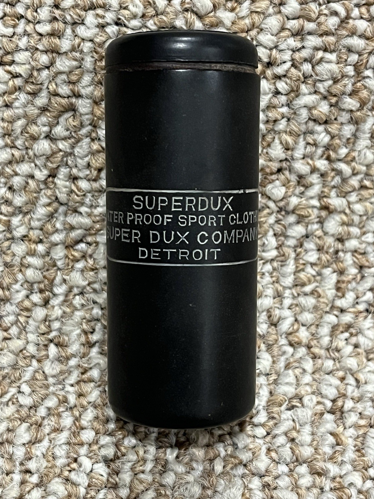 VINTAGE 1930s Superdux Super Dux Co. Bakelite Waterproof Match Safe Holder Black
