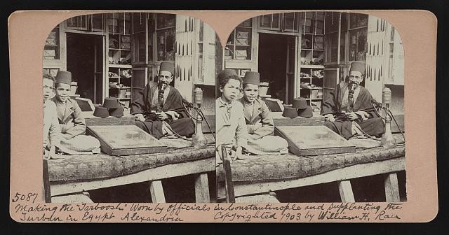 Photo:Constantinople Turkey 1903 Tarboosh Fez Hat Making Craftsmen Scene