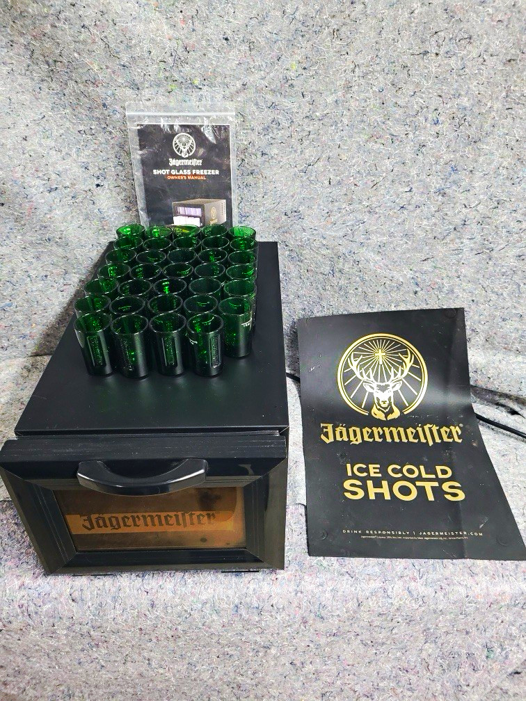 Jagermeister Ice Cold Shot Glass Freezer - 34 Shot Glasses Included - Never used