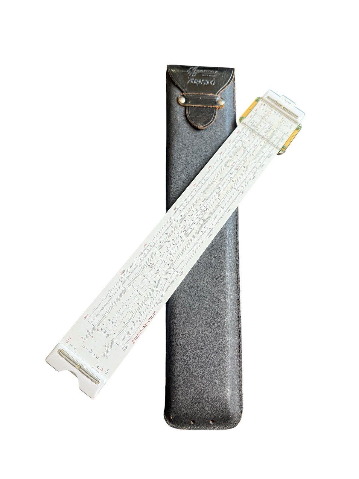 Vtg Aristo Multilog Nr 0970 Slide Rule Made In Germany W Leather Case