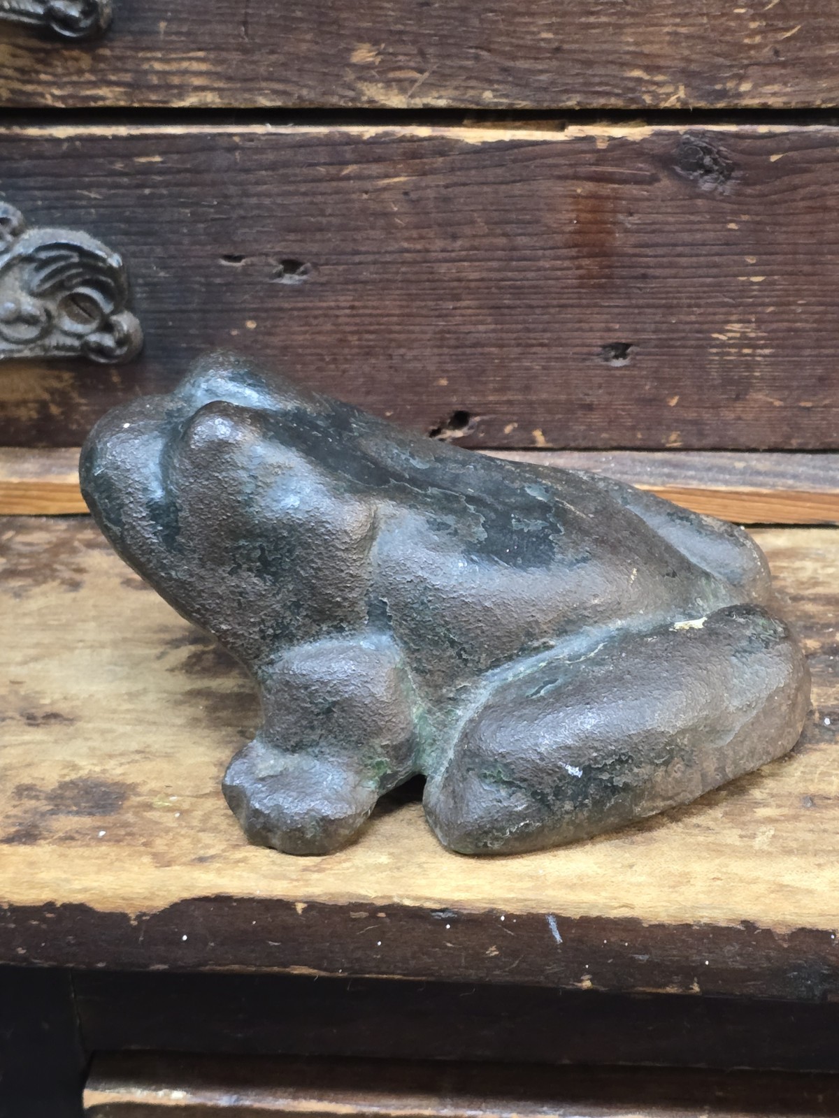 Antique Cast Iron Frog - ORIGINAL 1900 - 1920's CAST IRON FROG DOORSTOP