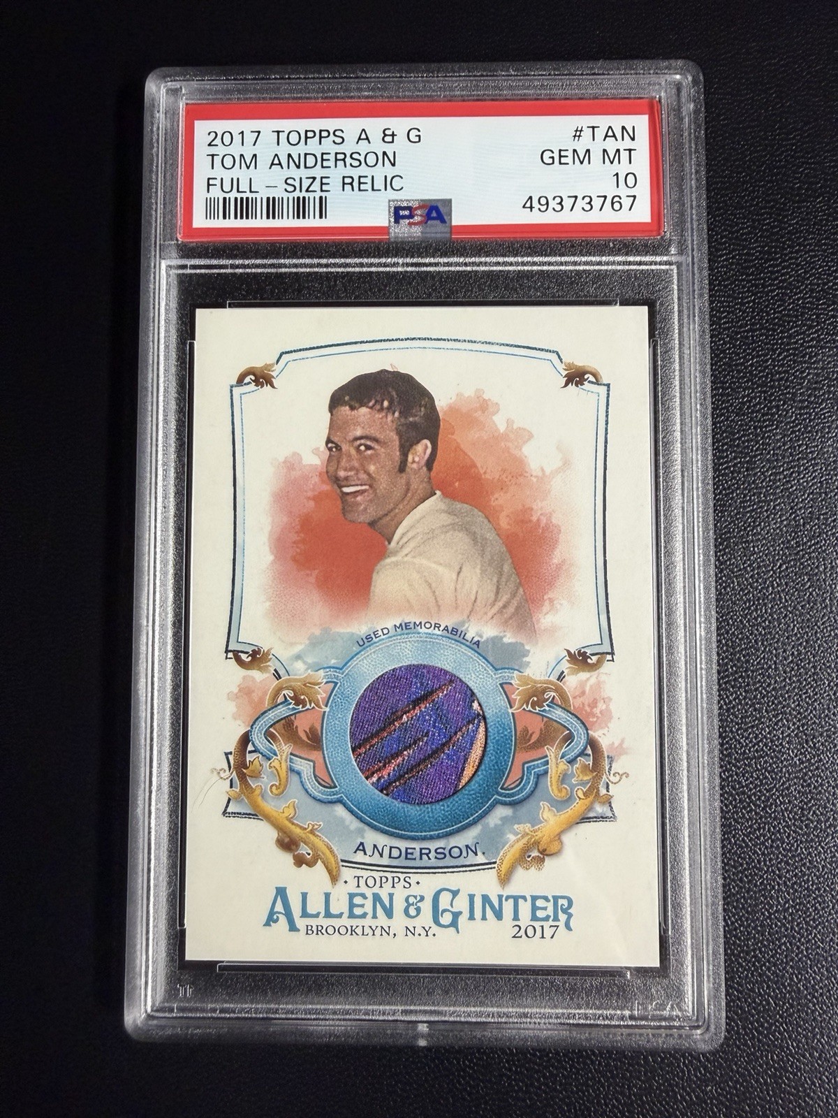 2017 Topps Allen & Ginter Tom Anderson MySpace Relic A&G FSRA-TAN PSA 10