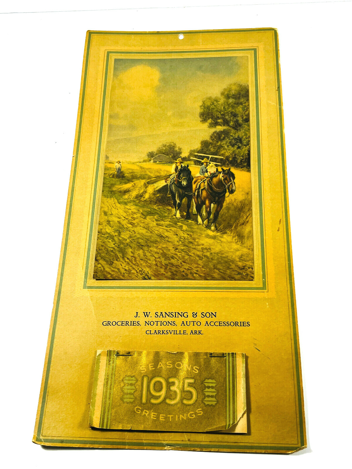 vtg 1935 J.W. Sansing & Son Clarksville Arkansas AR Advertising Calendar Auto vtg 1935 J.W. Sansing & Son Clarksville Arkansas AR Advertising Calendar Auto