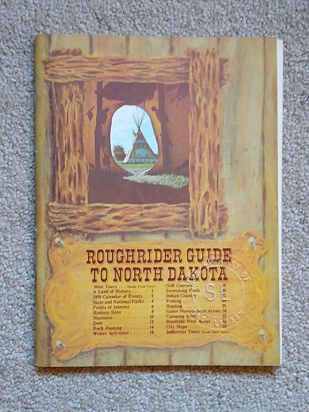 1970 North Dakota Roughrider Guide Vintage Travel Booklet Outdoor Museums Camp