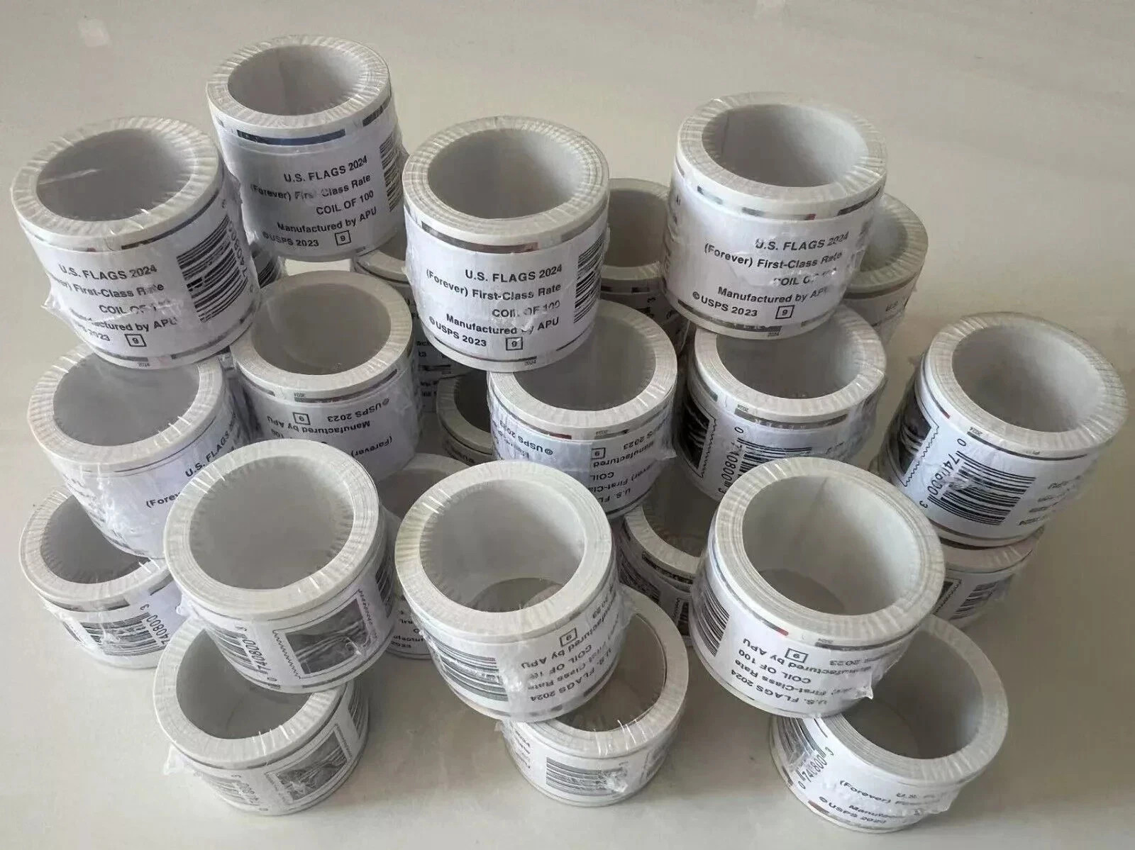 20 Rolls Collection U.S. Flags Forever PAPER 2024 Total Qty 2000 PCS 20 Rolls Collection U.S. Flags Forever PAPER 2024 Total Qty 2000 PCS