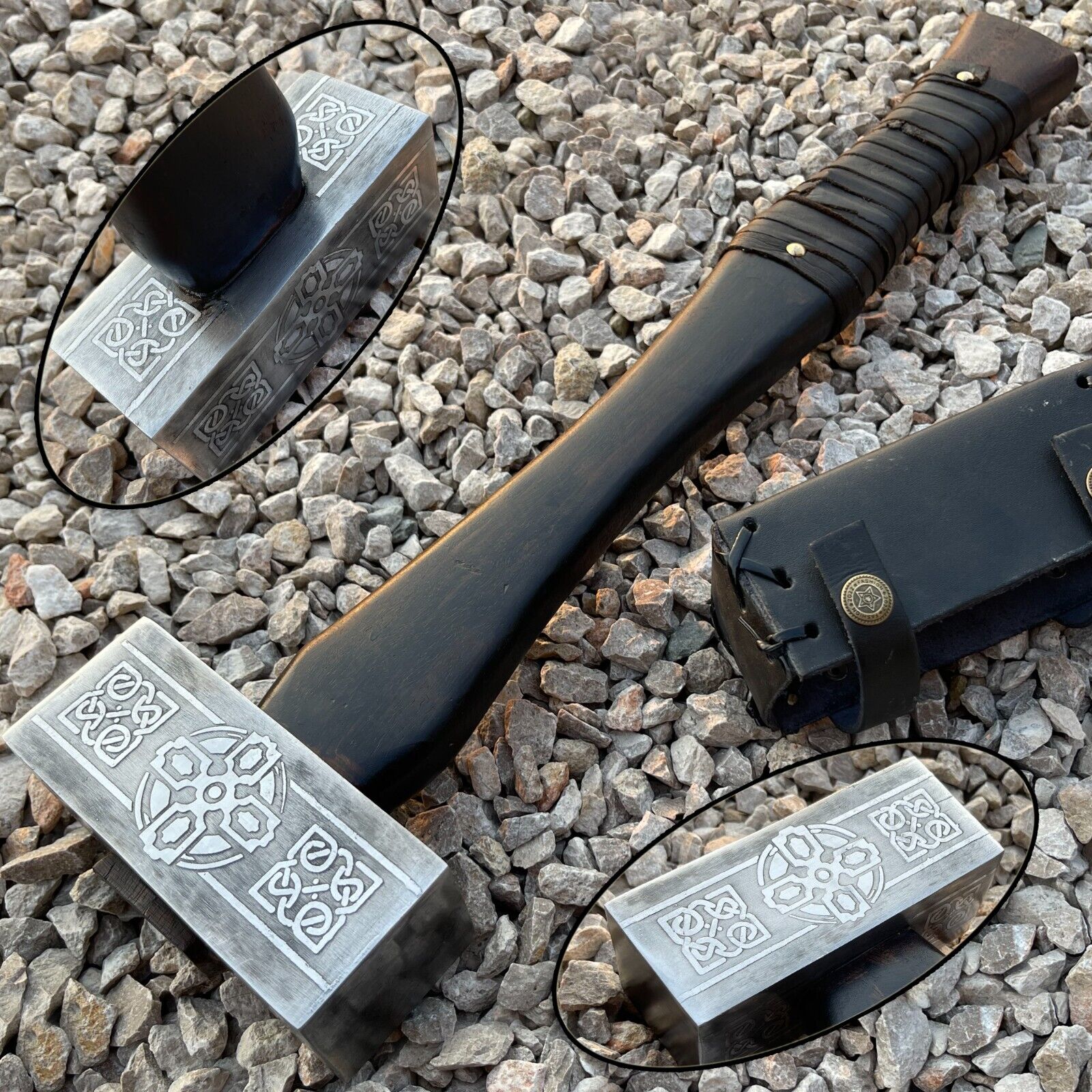 Custom Handmade Carbon Steel Blade Hunting hammer  Camping Hammer Christmas Gif