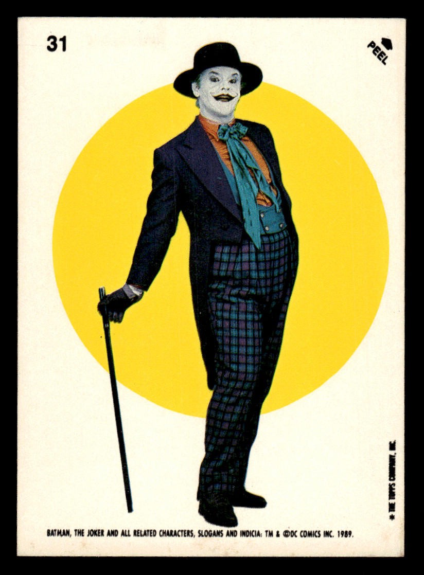 1989 Topps Batman #31 Joker Stickers card 1989 Topps Batman #31 Joker Stickers card
