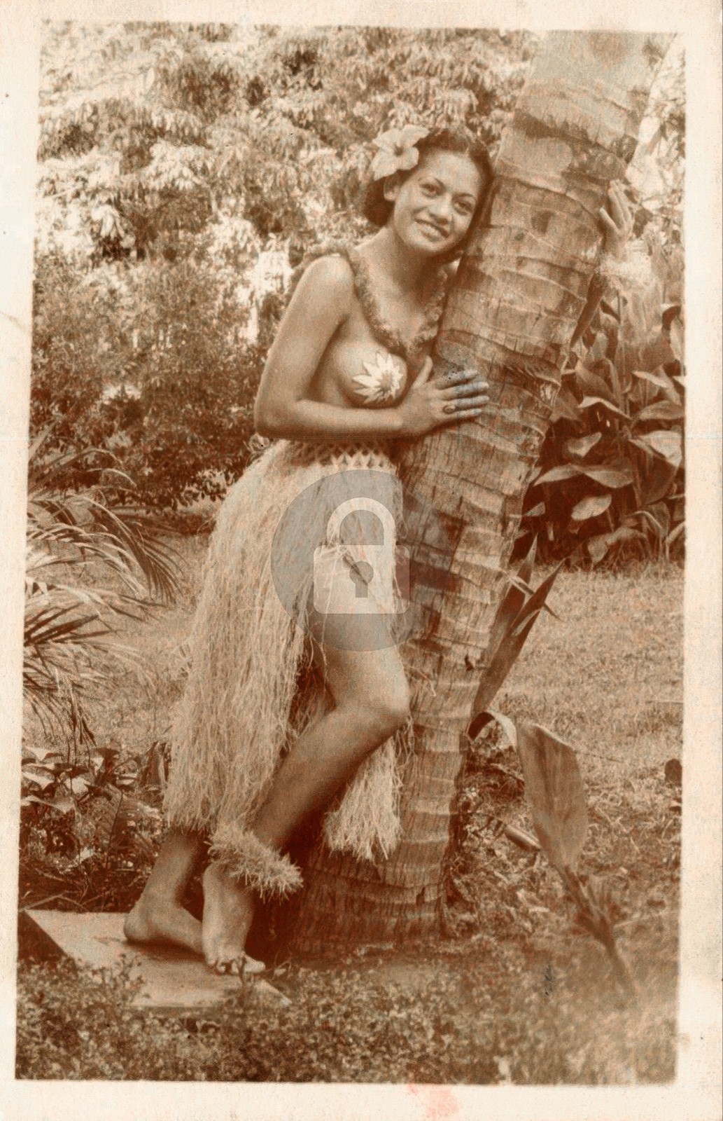 Beautiful Hawaiian Girl Lei RPPC Photo Postcard COPY Beautiful Hawaiian Girl Lei RPPC Photo Postcard COPY