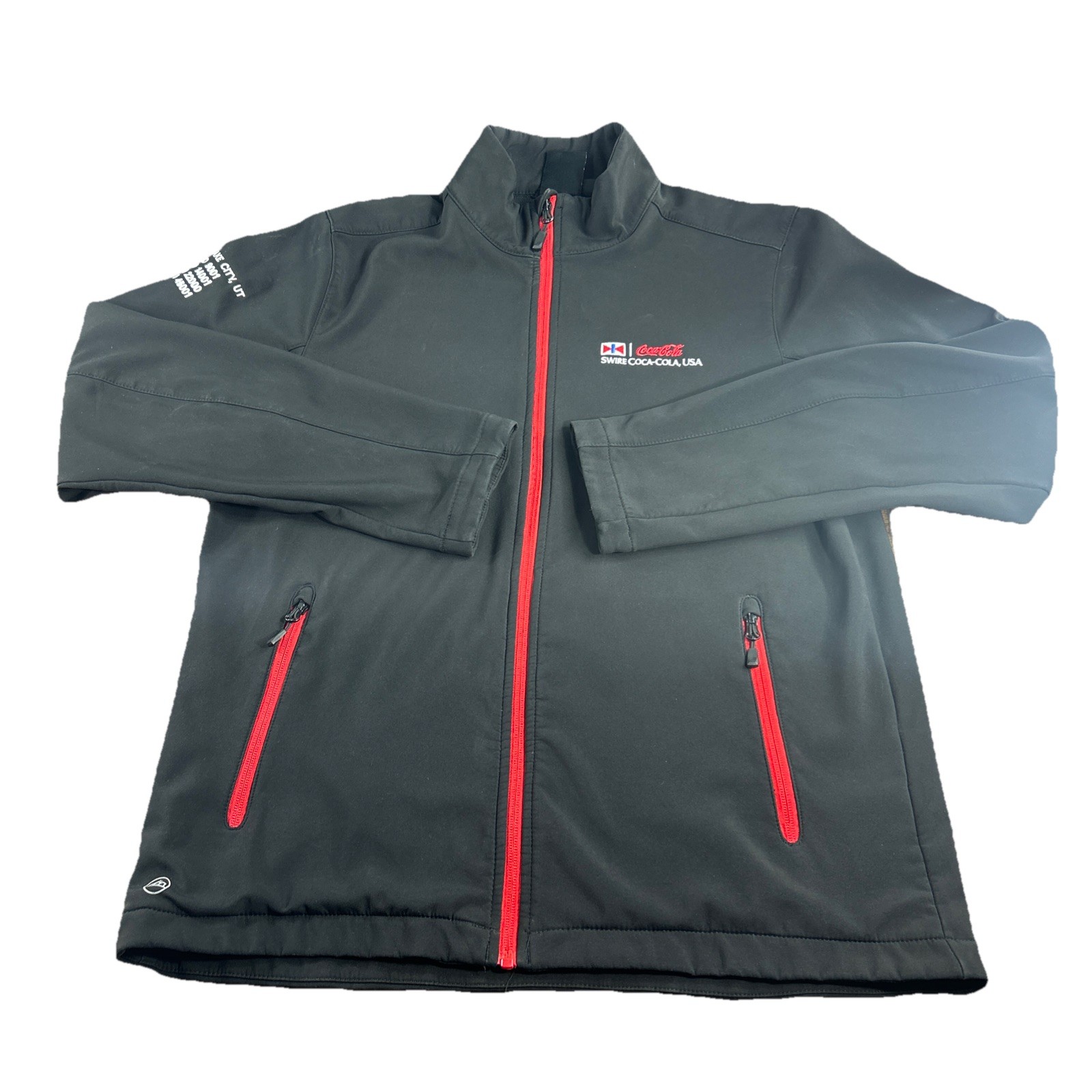Swire Coca-Cola USA Stormtech Performance Jacket Large Black Red Zipper Stitched