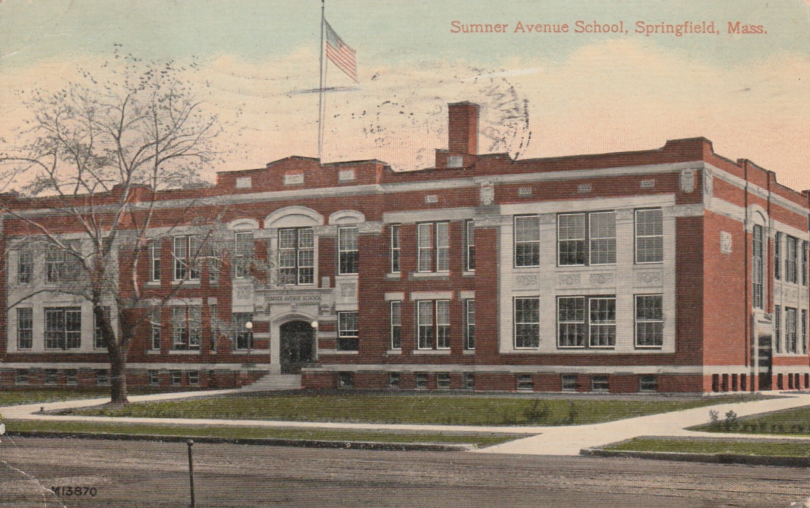 Springfield, Massachusetts, MA, Summer Avenue School 1913 Postcard Springfield, Massachusetts, MA, Summer Avenue School 1913 Postcard