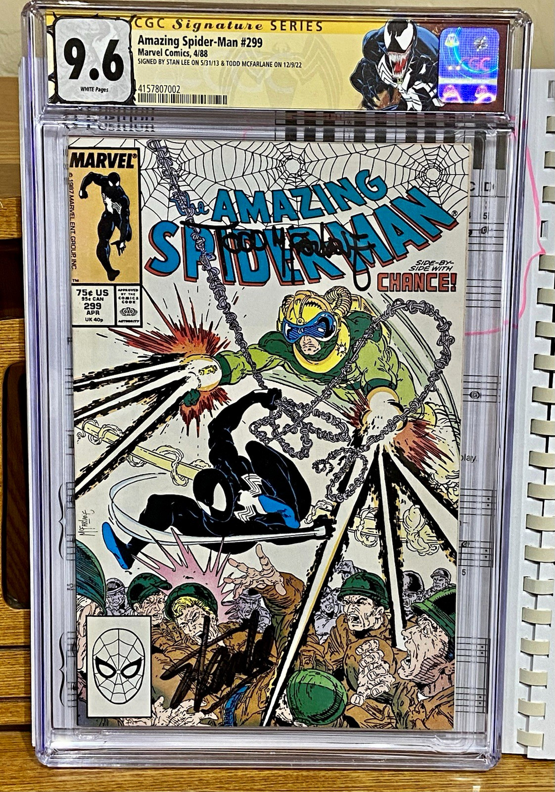 Amazing Spider-Man #299 CGC SS 9.6 Stan Lee & Todd McFarlane White Pages Venom