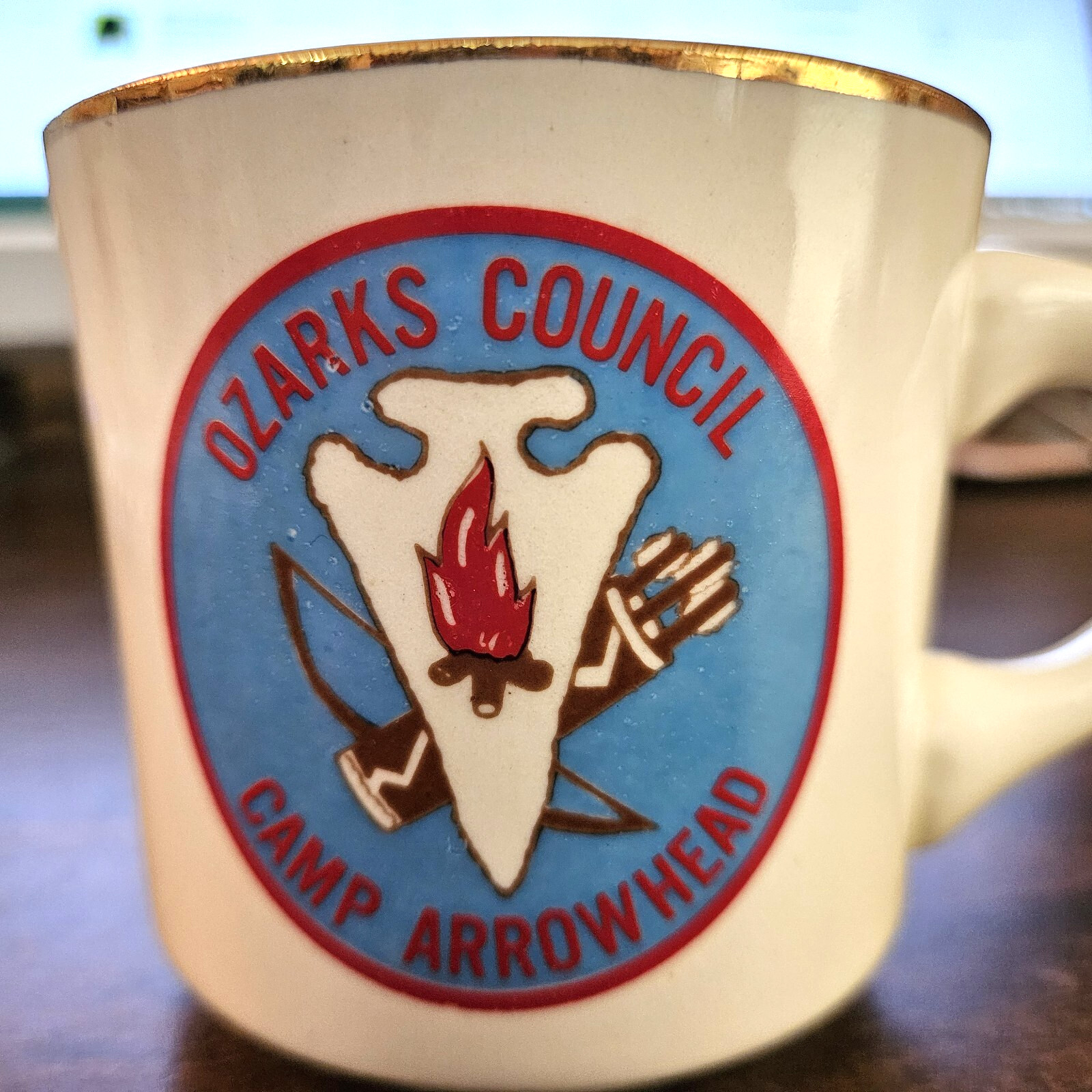 Boy Scouts of America Vintage Coffee Mug BSA Ozarks Council Camp Arrowhead USA