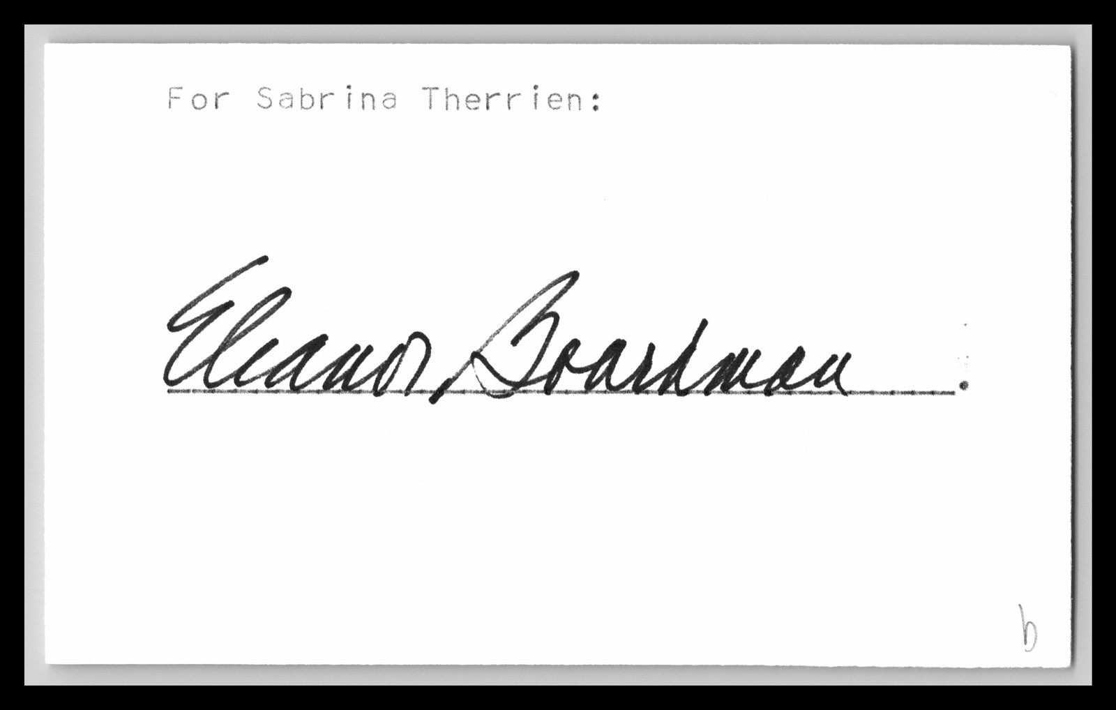 Eleanor Boardman - Actress - 3x5 Card - Signed / Autograph (b)