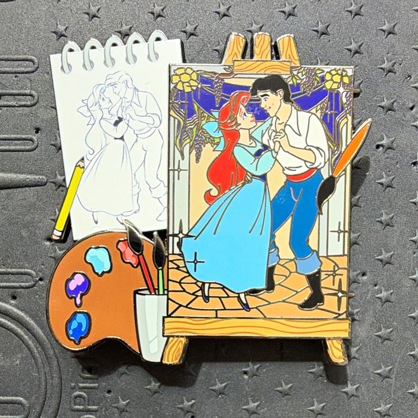 Disney Fantasy Pin Ariel and Eric “Out of Ink Series” Pin on Pin Disney Fantasy Pin Ariel and Eric “Out of Ink Series” Pin on Pin